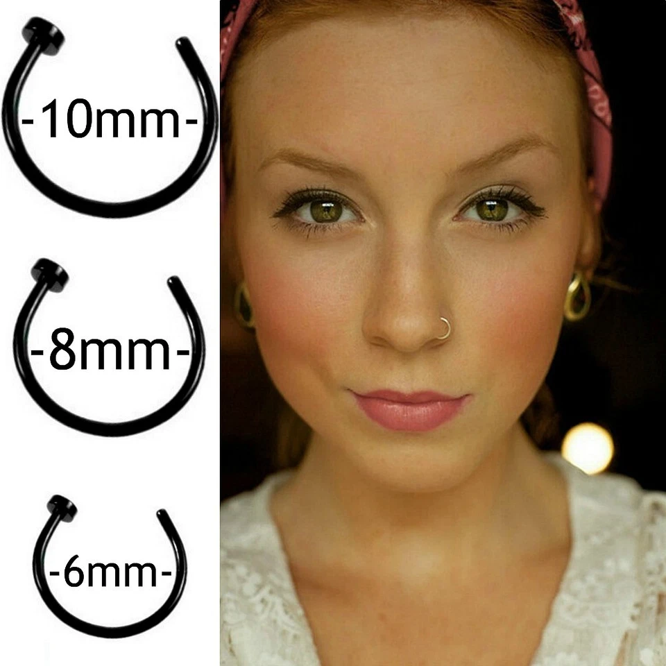 NASENPIERCING NASENRING SEPTUM RING NASE PIERCING HUFEISEN SILBER NASEN LIPPEN - Bild 1 von 1