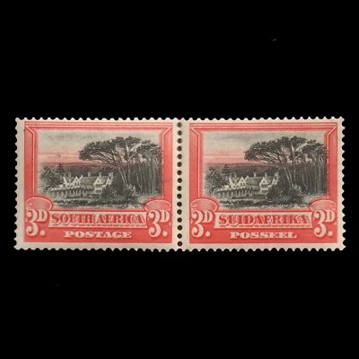 南非 1930 年 KGV Sc 30 全新邮票完整双语邮票对 CV $100 * — 第 1/2 张图片