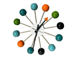 George Nelson Multicoloured Ball Wall Clock Replica | Stylish Home Decor - Picture 1 of 8