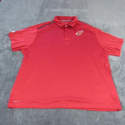 Arizona Cardinals Polo Shirt Mens 4XL Red NFL On Field Dri Fit Nike Golf Cover