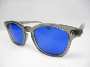 Pentax Hoya Sunglasses Retro Horn Rim 60's Style Gray Frame Cobalt Lens 46 Small - Picture 1 of 6