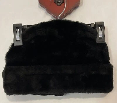 Vintage Dobbs Fifth Ave NY Ambassador Large Black Faux Fur Hat w/Ear Flaps! M311 - Image 1 of 4