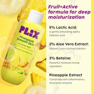 Share PLIX Pineapple 5% Lactic Acid Exfoliating Body Wash 236ml | Paraben-Free S - Picture 1 of 4