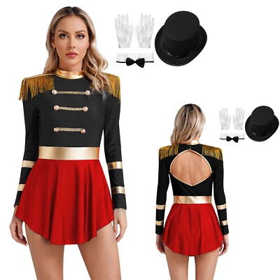 Womens Circus Lion Ringmaster Magician Tutu Dress Dress Up Cosplay Halloween - Image 1 of 4