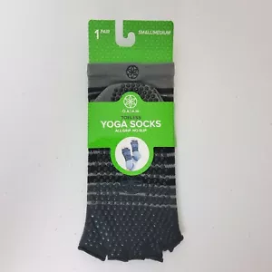 Gaiam Yoga-Socken ohne Zehen Small/Medium grau schwarz Damen 5-10 Herren 4-9 - Bild 1 von 4