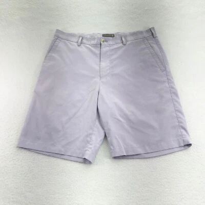 Шорты мужские Peter Millar 34 (35) фиолетовые в полоску Crown спортивные плоские передние для гольфа - Изображение 1 из 4