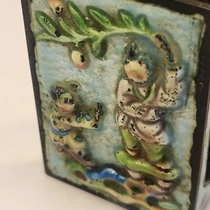 Enamel Over Copper Antique Match Safe Matchbox Holder Smoking Tobacciana China - Picture 1 of 6