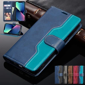 Leather Flip Case for iPhone 15 14 Pro Max 13 12 11 XR SE 7 8Wallet Phone Cover - Picture 1 of 48