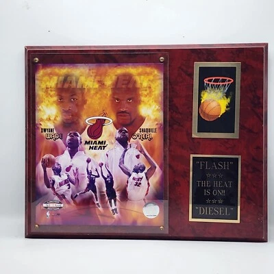  NBA Dwayne Wade/ Shaquille O'Neal Miami Heat PLAQUE  2005  15 X 12 - Image 1 of 4