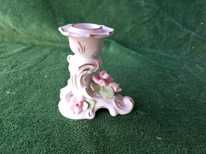 Vintage Porcelain Candle Holder Pink Roses Alka Germany - Picture 1 of 3