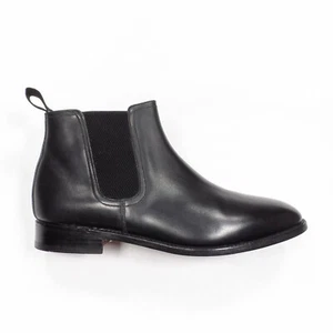 E.T Wright 'Masters Collection' Black Leather Chelsea Slip On Ankle Boots - 12 D - Picture 1 of 18