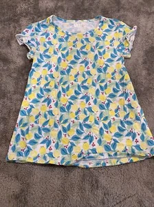 Uniqlo Girl Purple Short Sleeve T-Shirt 120 cm Collab Scandinavian Pattern EUC - Picture 1 of 3