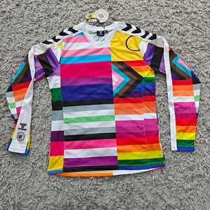 Hummel Copenhagen 2021 World Pride and EuroGames Rainbow Shirt Long Sleeve Rare - Picture 1 of 12
