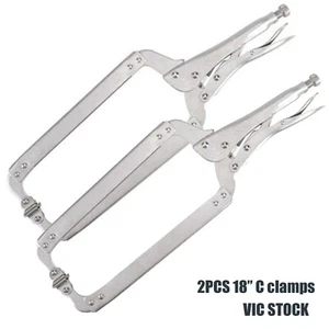 NDI 2PCS Heavy Duty Steel 18" C-Clamps Mig Welding Locking Plier Vice Grip N0108 - Picture 1 of 1