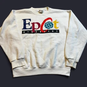 Sudadera Vintage Epcot Discovery Walt Disney World Cuello Redondo Talla Pequeña LEER - Imagen 1 de 5