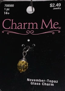 Charm vintage OSS Me Topazio ciondolo in vetro colorato per bracciale - Foto 1 di 3