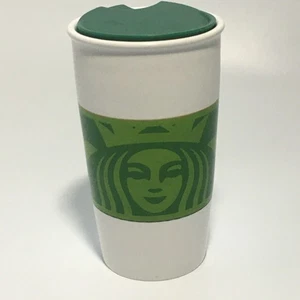 Taza de viaje de café Starbucks sirena vaso de viaje 2012 cerámica verde blanco 12 OZ - Imagen 1 de 5