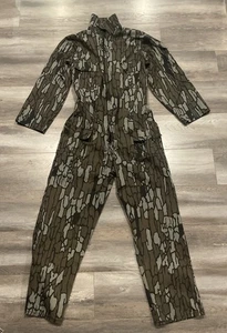 Vintage Saftbak Camo Coveralls Mens L 42-44 80s Made in USA Trebark Hunting - Picture 1 of 15