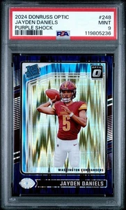 2024 Optic Jayden Daniels Purple Shock Prizm Rated Rookie PSA 9 #248 (RC) 🔥 - Picture 1 of 2