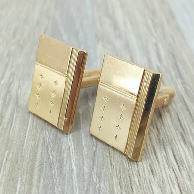 Vintage Gold Tone Cufflinks Men's Fashion Jewelry Accessories - Image 1 of 4