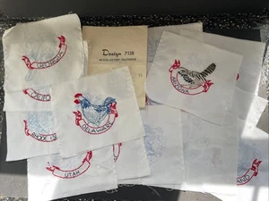 Vintage Design 7138 14 US Staaten Vogel 9" Quilt Quadrate weiß Baumwolle Anleitung - Bild 1 von 6