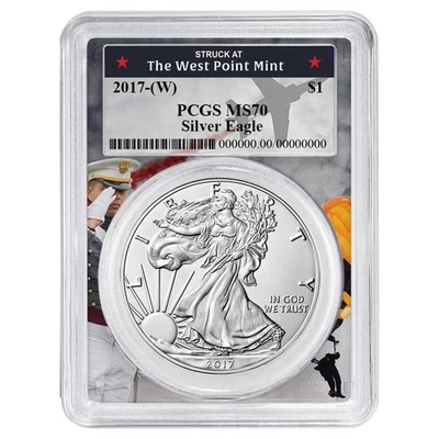 Marco West Point 2017 (W) $1 1 oz American Silver Eagle graduación profesional MS70 Foto 1 de 2
