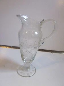 DECANTADOR DE AGUA DE VINO VINTAGE Studio soplado a mano vidrio corte grande diseño Starburst - Imagen 1 de 6