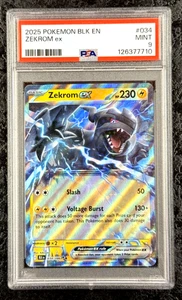 2025 POKÉMON BLACK BOLT EN ZEKROM ex #034 MINT 💎 PSA 9 POP 10 - Picture 1 of 6