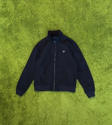 Fred Perry 2000s vintage knit logo nylon black jacket mens M - Image 1 of 4