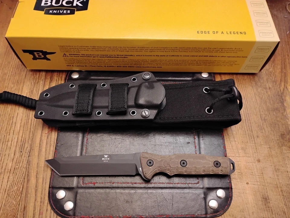 Funda Molly Buck USA 893 Tanto Combat 5.5" 5160 Hoja Mango Micarta Foto 1 de 3