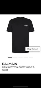 Balmain Men’s Cotton Black T-Shirt Size Large - Picture 1 of 5