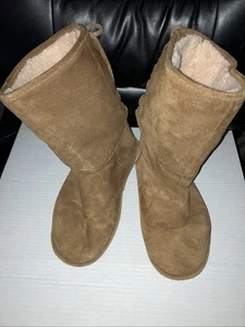 Tall Bearpaw Phyllis Women’s Size 11 Boots, Hickory Tan Brown Suede Lace-Up Back - Picture 1 of 5