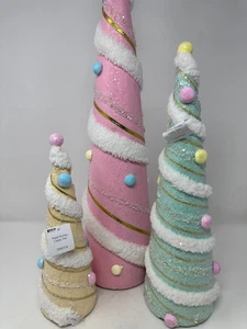Pastel Christmas Village Trees, Pastel Christmas Trees, Foam, Sold Individ, NEW - Picture 1 of 19