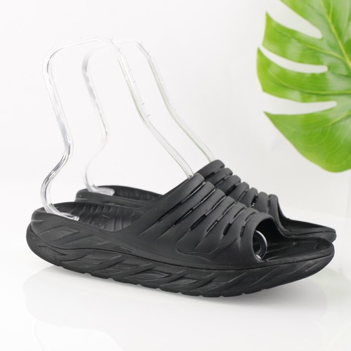Hoka One One Uomo Ora Sandalo da Recupero Taglia 10 Nero Gomma Slide Infradito Scarpa