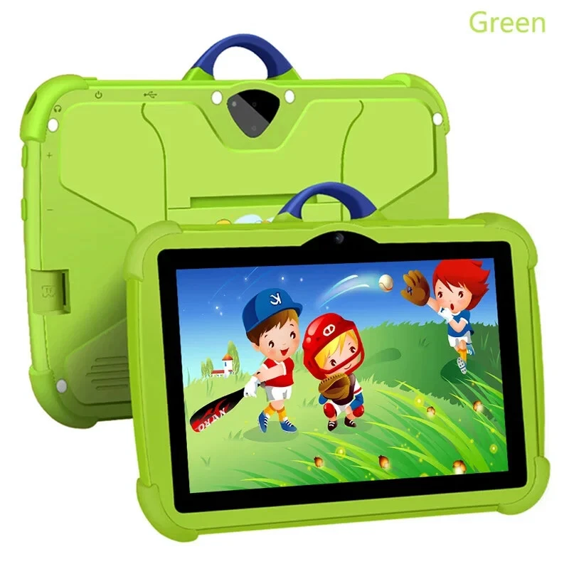 New Green Pattern Kids Tablet 7 Inch Quad Core 4GB RAM 64GB ROM Android - Image 1 of 1