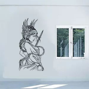 Pegatina/calcomanía de diseño de pared/ventana de diseño de niña valquiria vikinga - Imagen 1 de 4