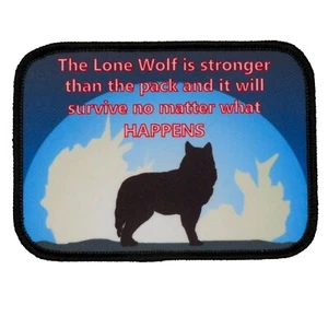 Lone Wolf Morale Patch Tactical Military Army Badge Flag USA 1 - Picture 1 of 6