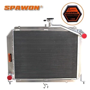 Aluminium SPAWON Radiator Fit 89-2005 2Row Toyota Hiace Van RZH LZH 4Cyl 2.4L AT - Picture 1 of 8