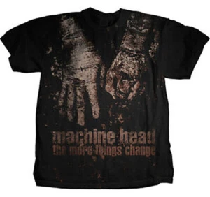 CAMISETA OFICIAL PEQUEÑA MACHINE HEAD cd cvr THE MORE THINGS CHANGE Nueva Fuera de Uso Cenizas - Imagen 1 de 2