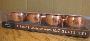 Hammer + Axt Moscow Mule Schnapsgläser Kupfer 2 oz. 4er Set NEU Indien - Bild 1 von 7