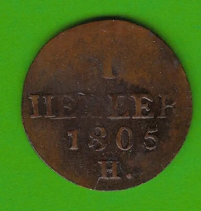 Saxony 1 Heller 1805 Very Nice NSWLeipzig - Picture 1 of 2