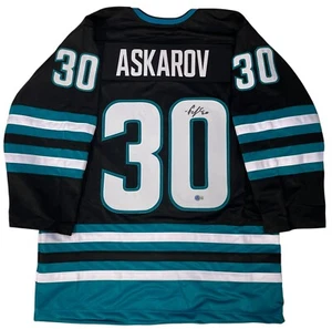 MAGLIA YAROSLAV ASKAROV FIRMATA SAN JOSE SHARKS BECKETT COA XL - Foto 1 di 3