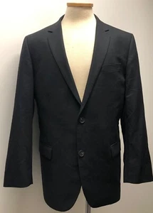 HUGO BOSS HUGO BLACK DARK GRAY MICRO STRIPE WOOL SPORT COAT BLAZER 2 BUTTON 44R - Picture 1 of 12