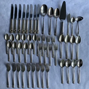 Rogers Bros. Silverplate Flatware Eternally Yours 51 Piece Set Service for 8 - Picture 1 of 18