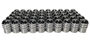 This is a pack of 100 metal Dome Type Valve Caps with Inner Seals - Picture 1 of 2