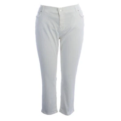 MARINA RINALDI Jeans Bianchi Ragione A Vita Bassa Da Donna $290 NWT - Immagine 1 di 3