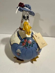 Vintage einzigartiger handbemalter Kürbis "Gabriella" die skurrile Gans 7,5" groß - Bild 1 von 8