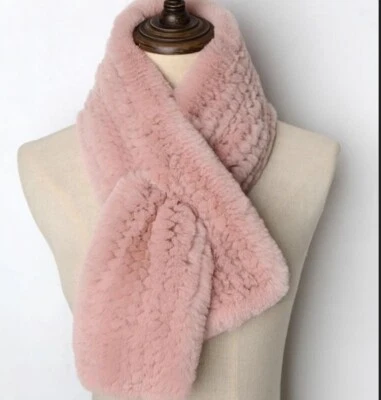 100%real rex rabbit fur scarf/ fur collar wraps women/girls neckerchief 11colors - image 1 of 4