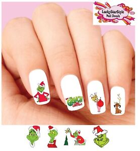 Waterslide Nail Decals Set of 20 - How the Grinch Stole Christmas Assorted