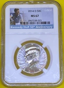 2014 D  Kennedy Half Dollar NGC MS67 - Picture 1 of 6